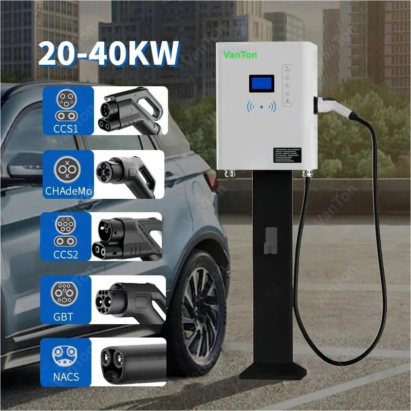 40KW IP54 wandgemonteerde type DC EV snellaadstapel met enkel pistool