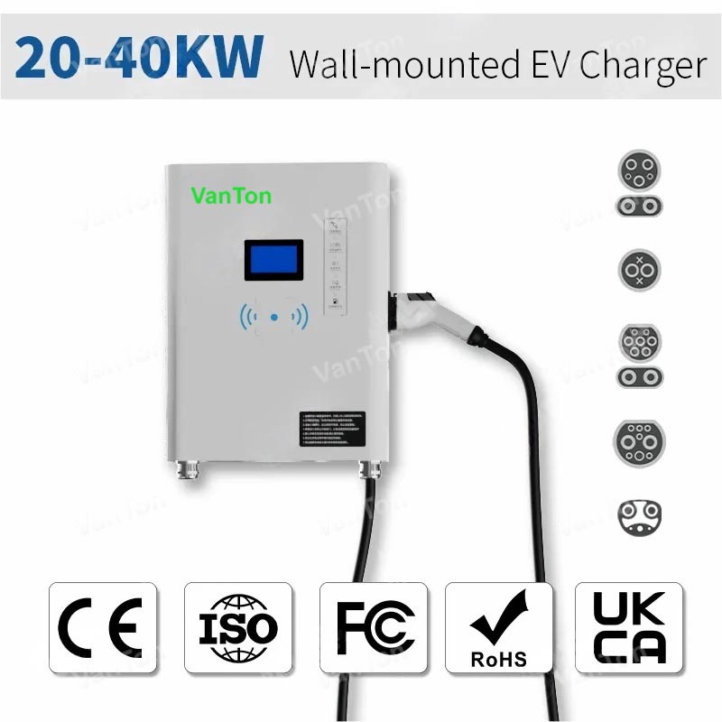 40 kW muur gemonteerde single-gun DC EV oplaadstapel