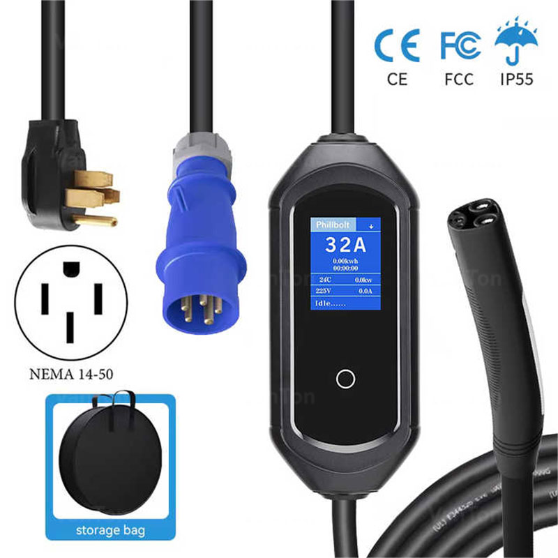 J1771 Draagbare Tesla Type1 Type2 elektrische auto EV snelle autolader
